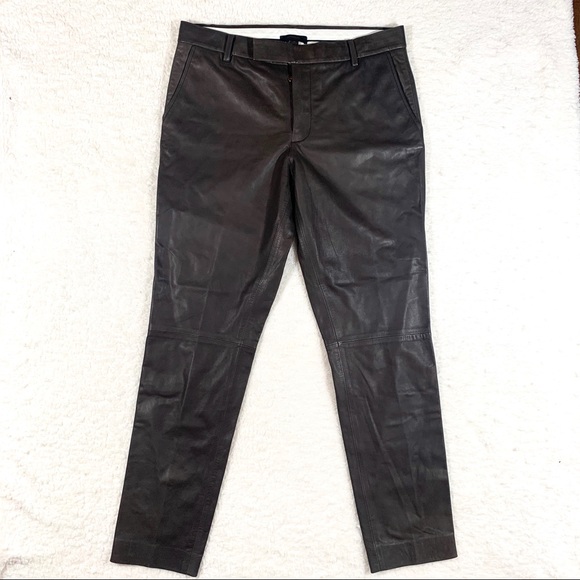 Coach Leather Cigarette Trouser Mahogany - Picture 7 of 8